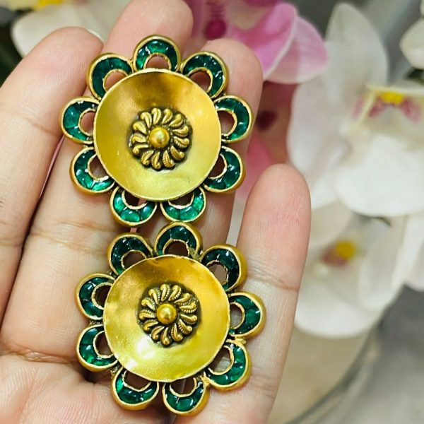 Floral Golden Studs